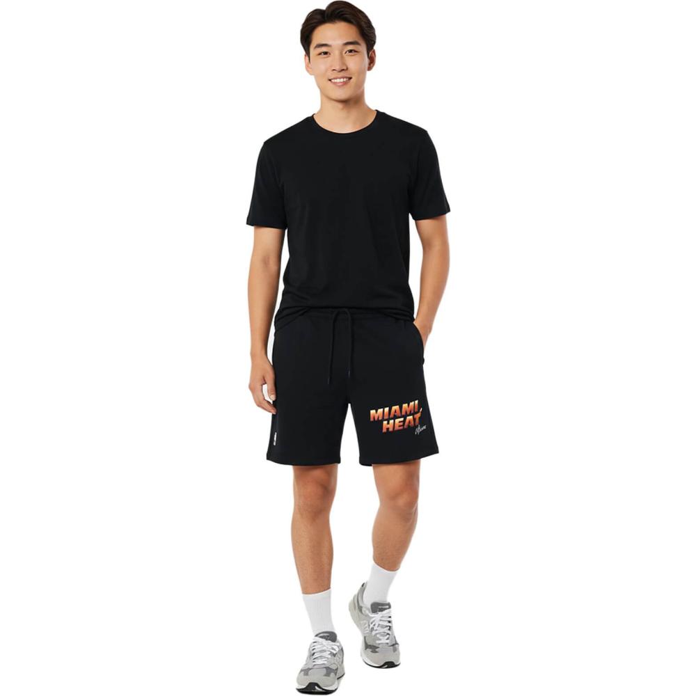 Pánske teplákové šortky Hollister x NBA Miami Heat Spell-Out čierne
