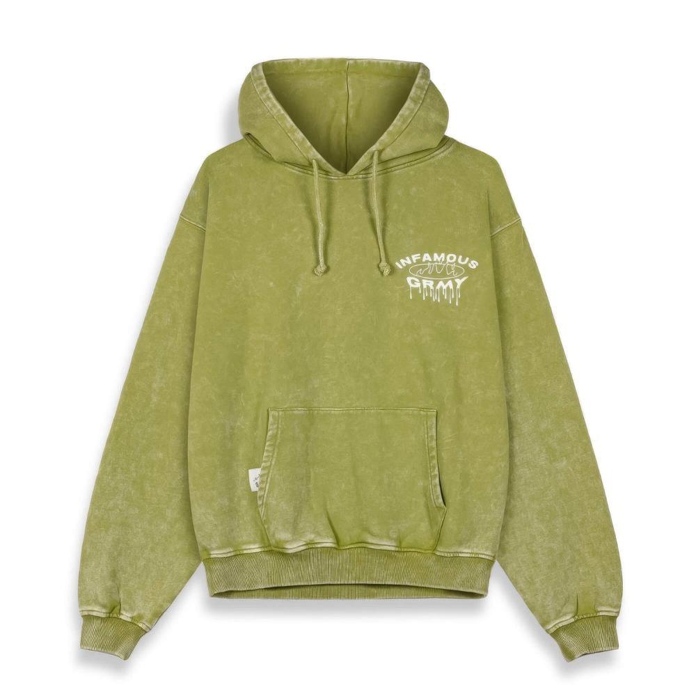 Grimey Wear Follow The Dollar Washed Vintage Hoodie Washed Green