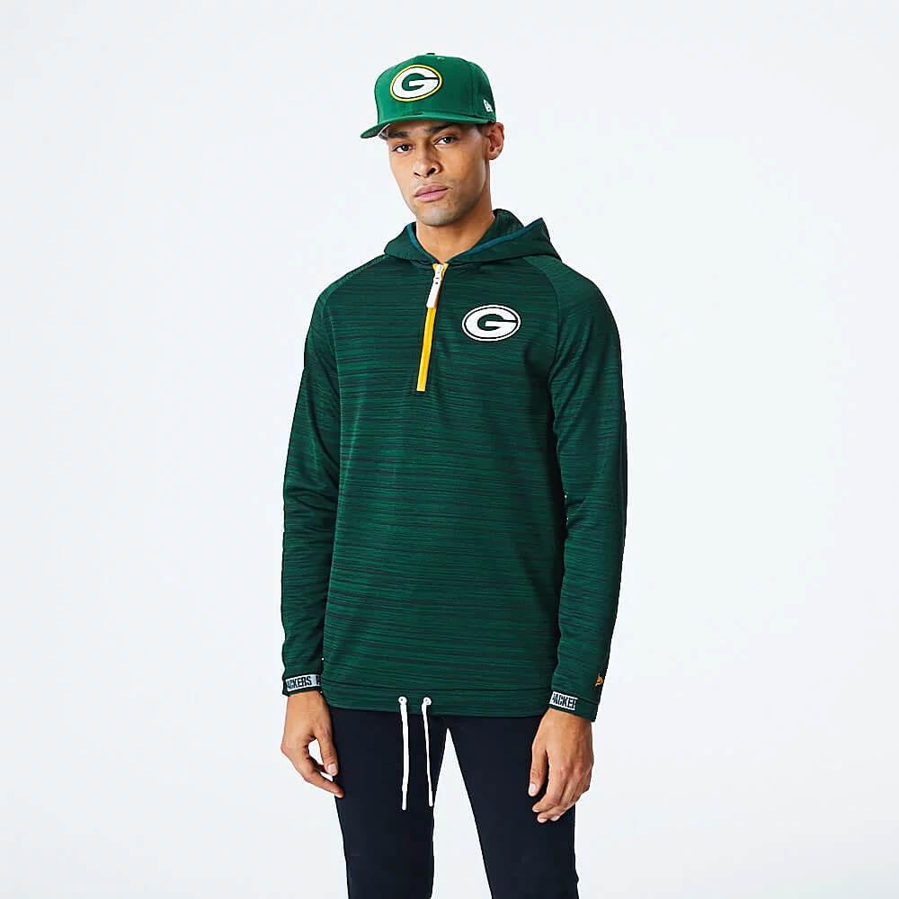 New Era Mikina Nfl Engineered Half Zip Green Bay Packers Green