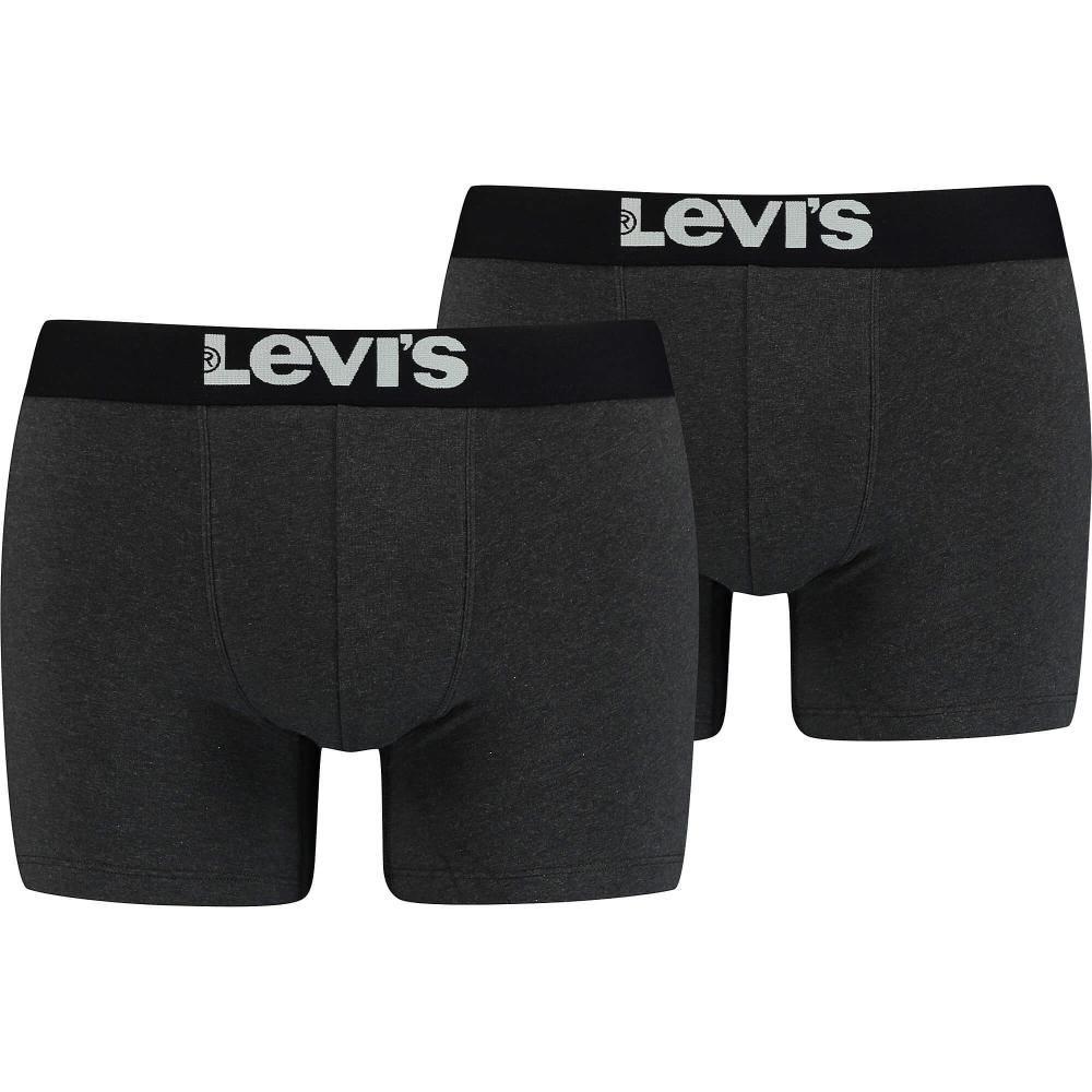 Levis Men Solid Basic Boxer 2P Anthracite Melange