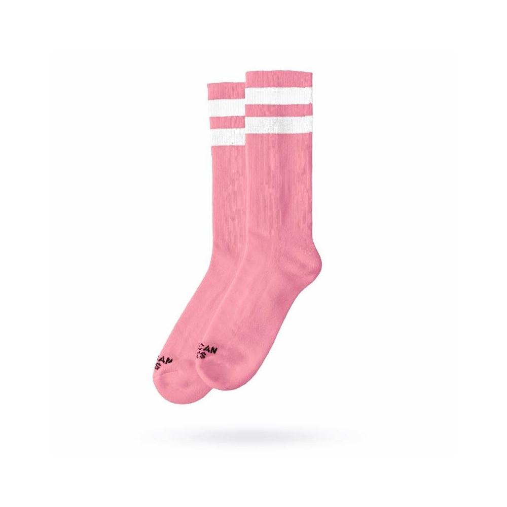 American Socks Mid High Bubblegum Pink / White - White