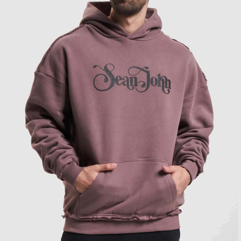 Sean John SJ Retro Logo Peached Hoodie dark taupe