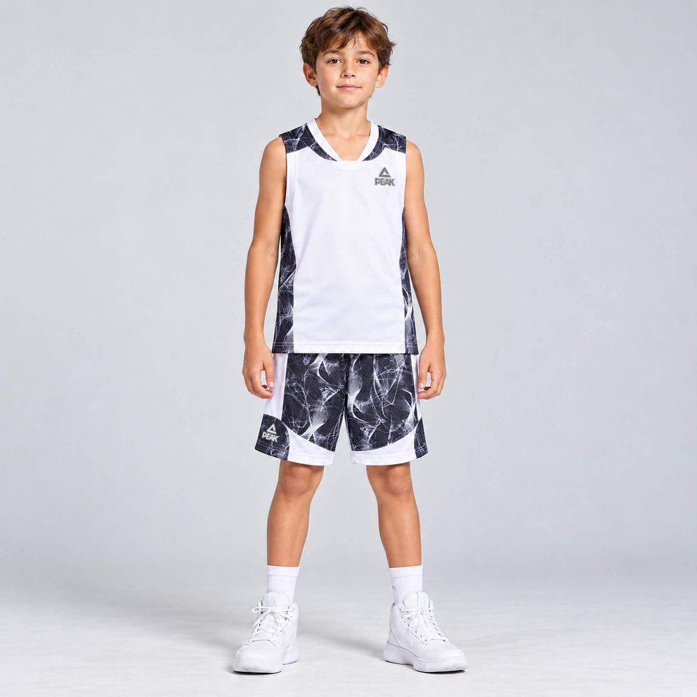 Detská basketbalová súprava (dres + trenírky) Peak Basketball Sets Match Kids biela