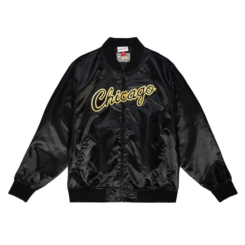 Mitchell & Ness NBA BIG FACE 4.0 SATIN JACKET CHICAGO BULLS BLACK