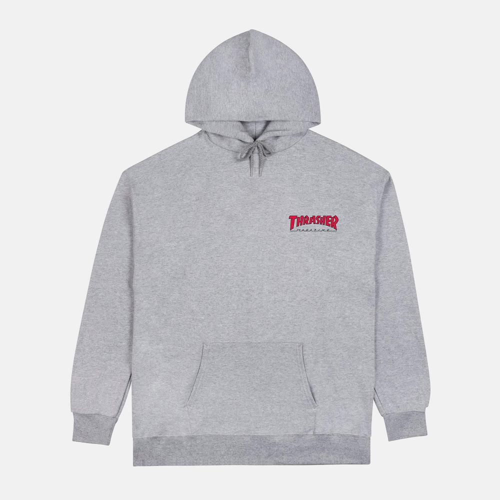 Thrasher Hoodie Little Outline Grey