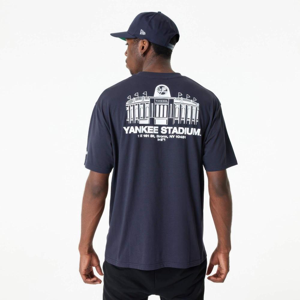 Tričko New Era New York Yankees MLB Stadium Graphic Blue Oversized T-Shirt tmavomodré