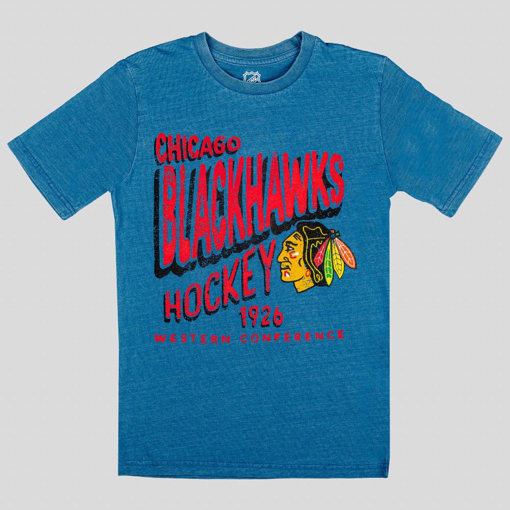 Outer Stuff Nhl Retrograde Ss Crew Nk Tee Chicago Blackhawks Blue