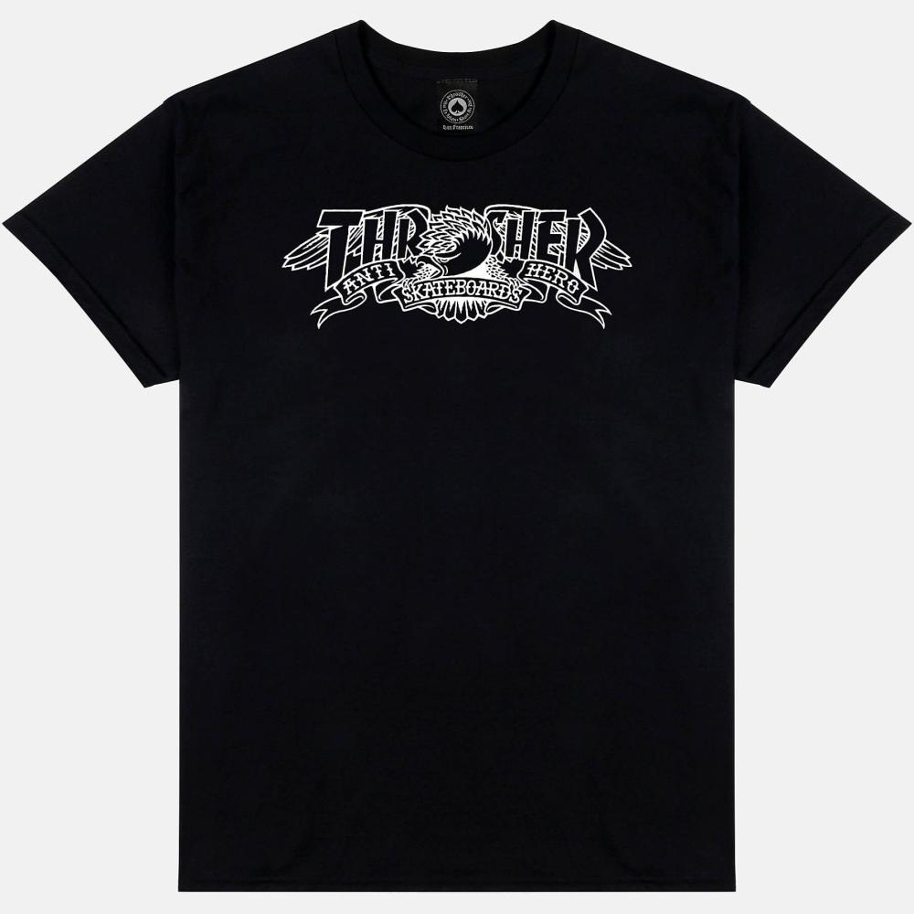 Thrasher X Antihero Mag Banner T-Shirt Black