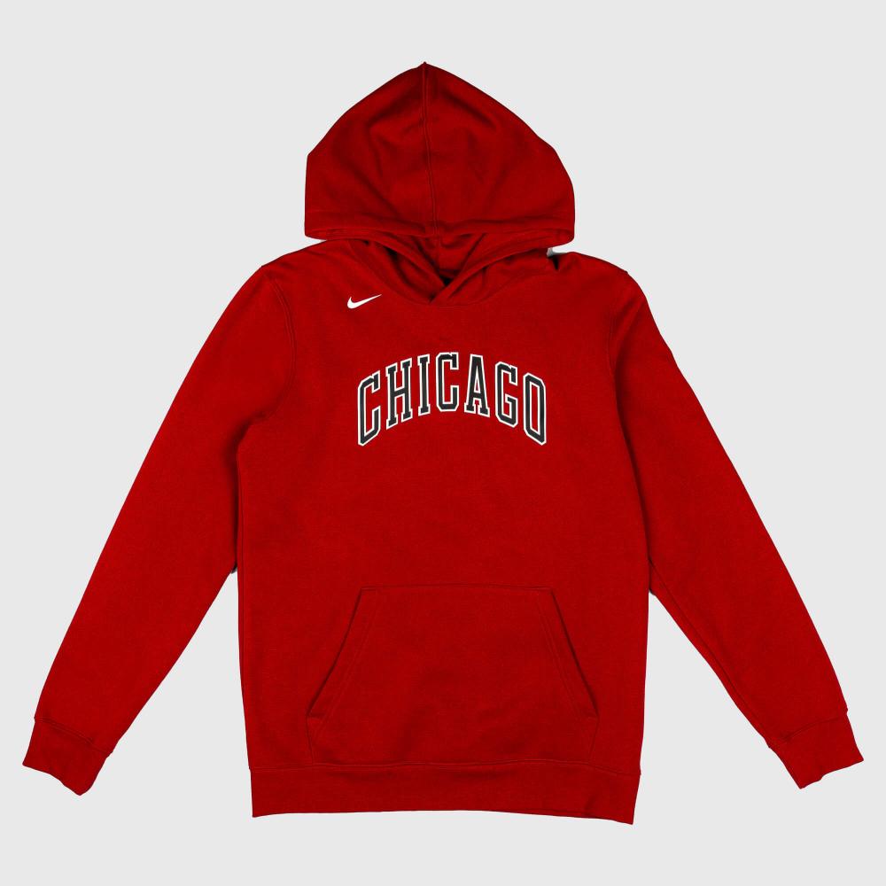 Nike Nk Fleece Pullover Courtside Ce - 8-20Y - Chicago Bulls Burgundy