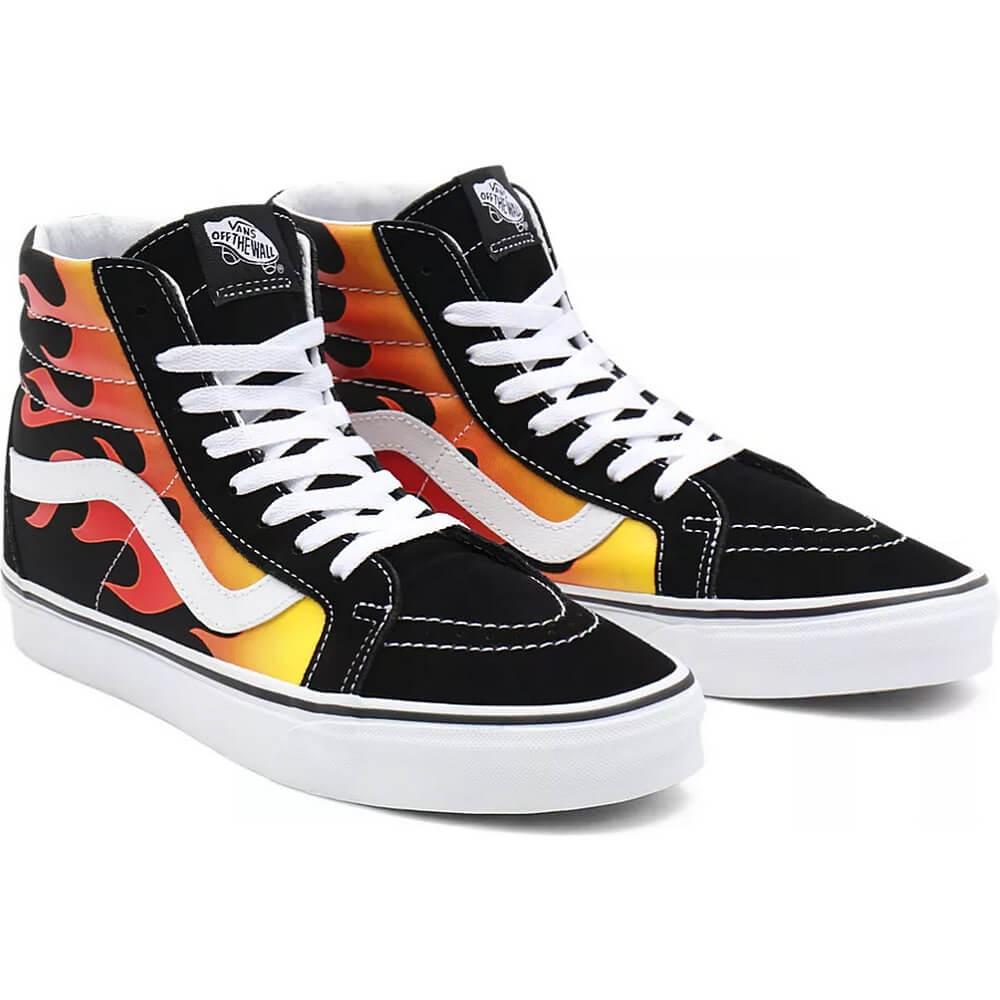 Vans Flame Sk8-Hi Reissue Shoes Black/True White