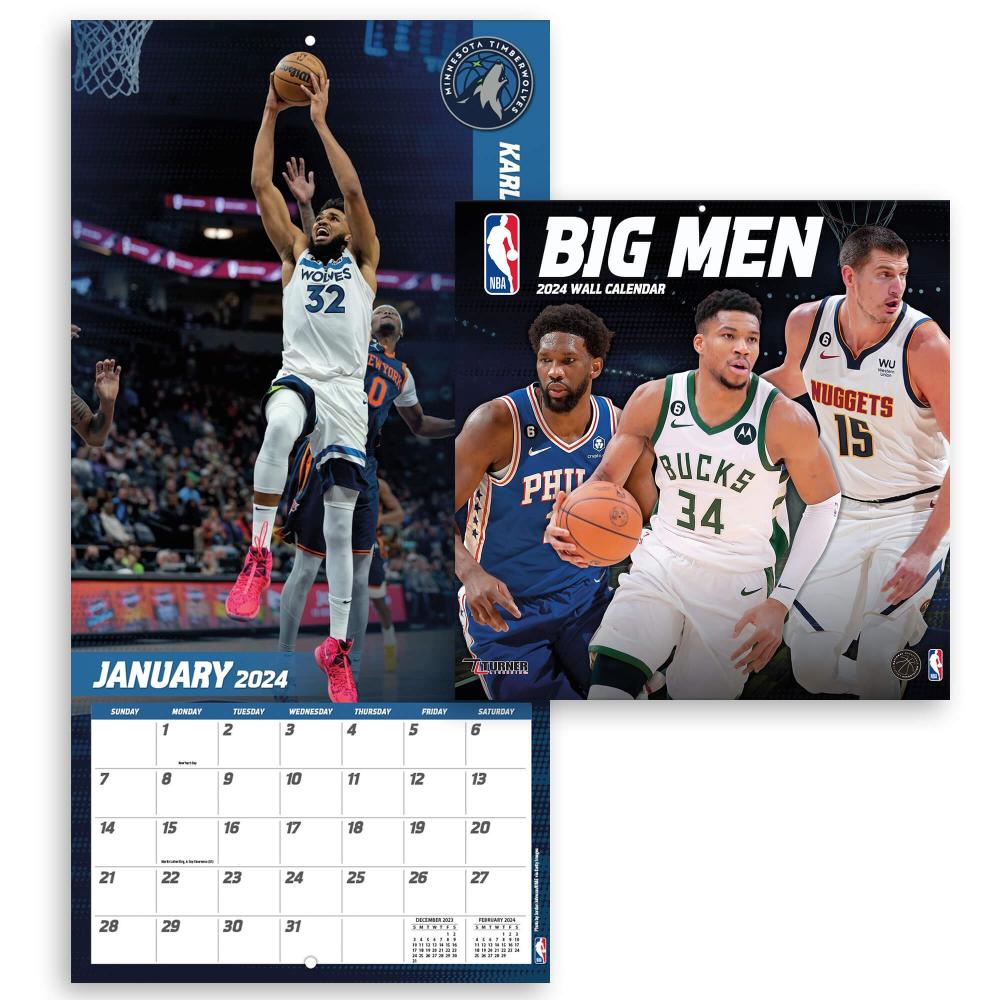 TURNER SPORTS NBA 2024 (30x60 cm) WALL CALENDAR NBA BIG MEN