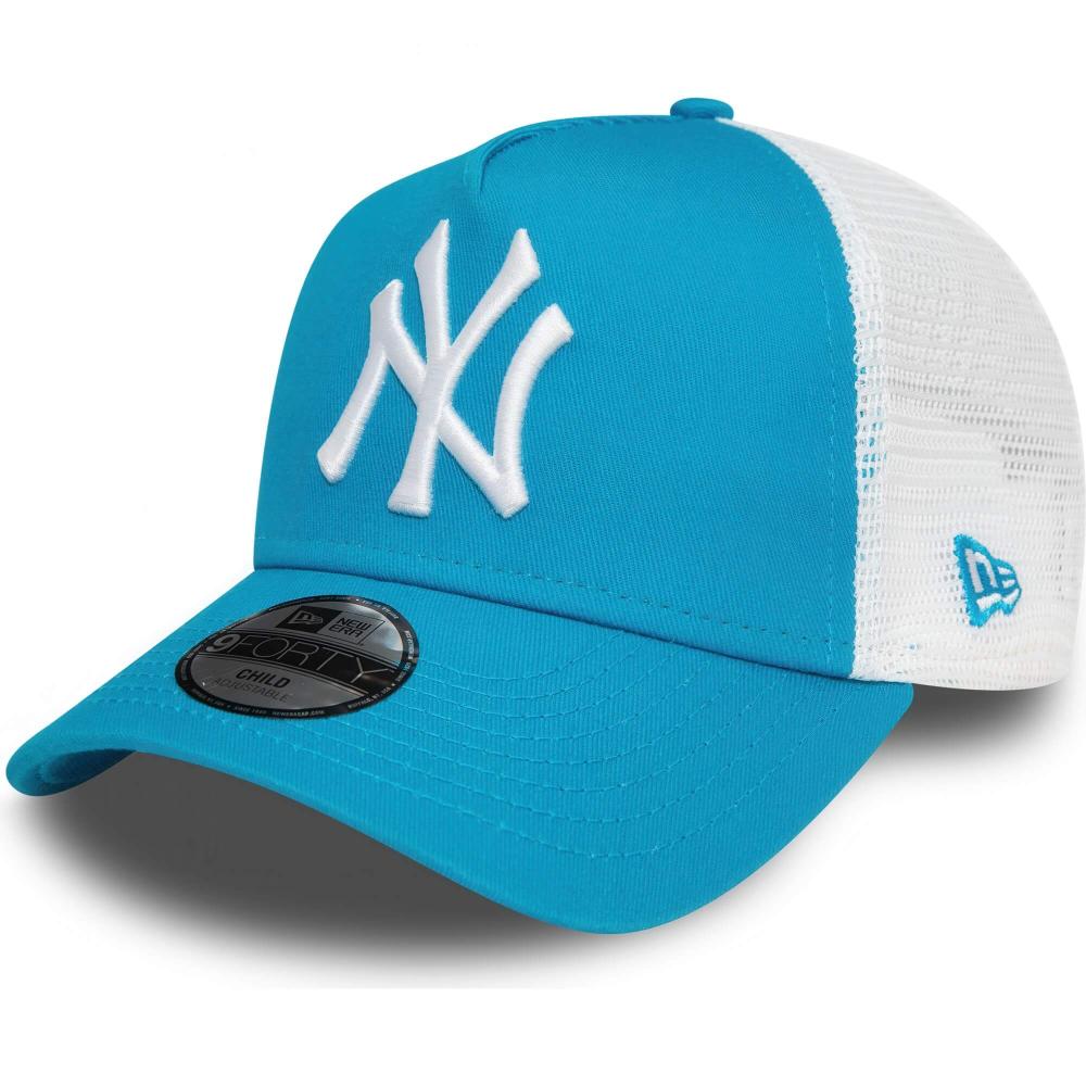 Detská šiltovka so sieťkou New Era 940K MLB New York Yankees Youth League Essential Bright Blue A-Frame Trucker Cap modrá