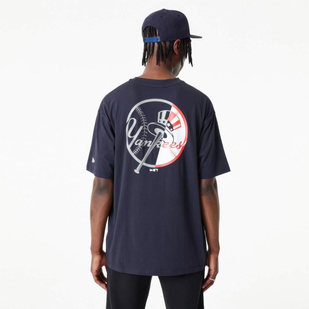 Tričko New Era New York Yankees MLB Team Graphic Blue Oversized T-Shirt tmavomodré