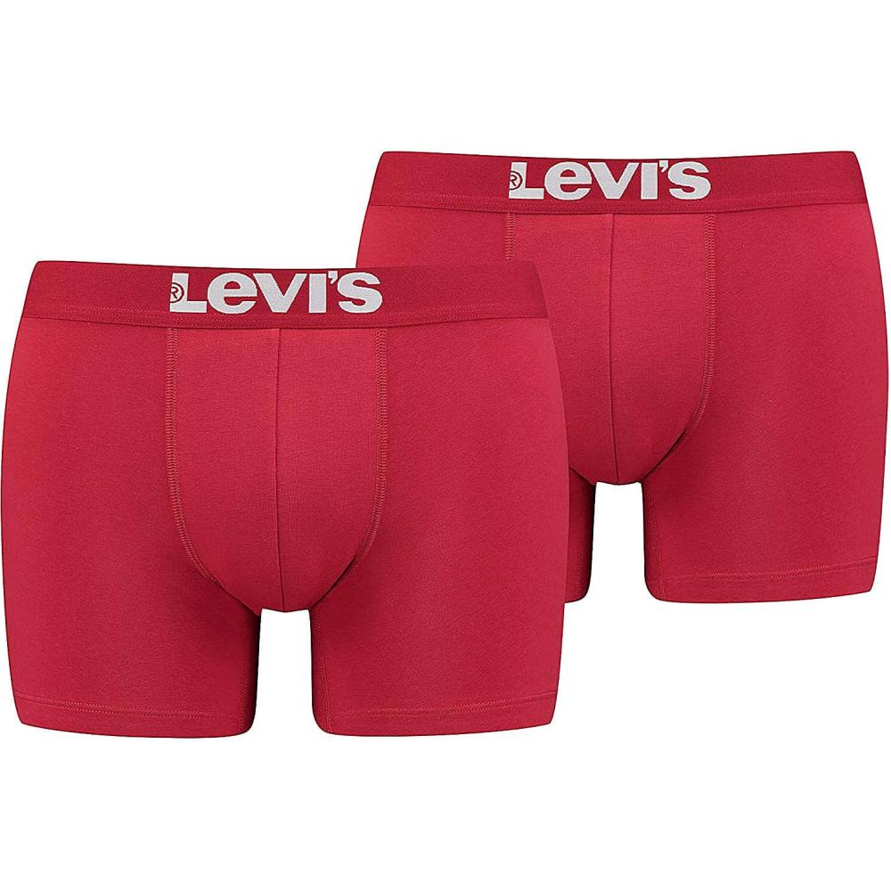 Levis Men Solid Basic Boxer (2-Pack) Chili Pepper