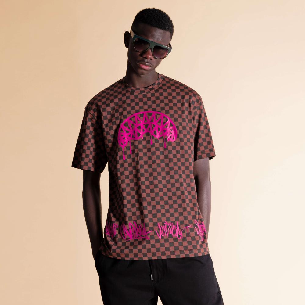 Sprayground Sharks In Ny T-Shirt Brown