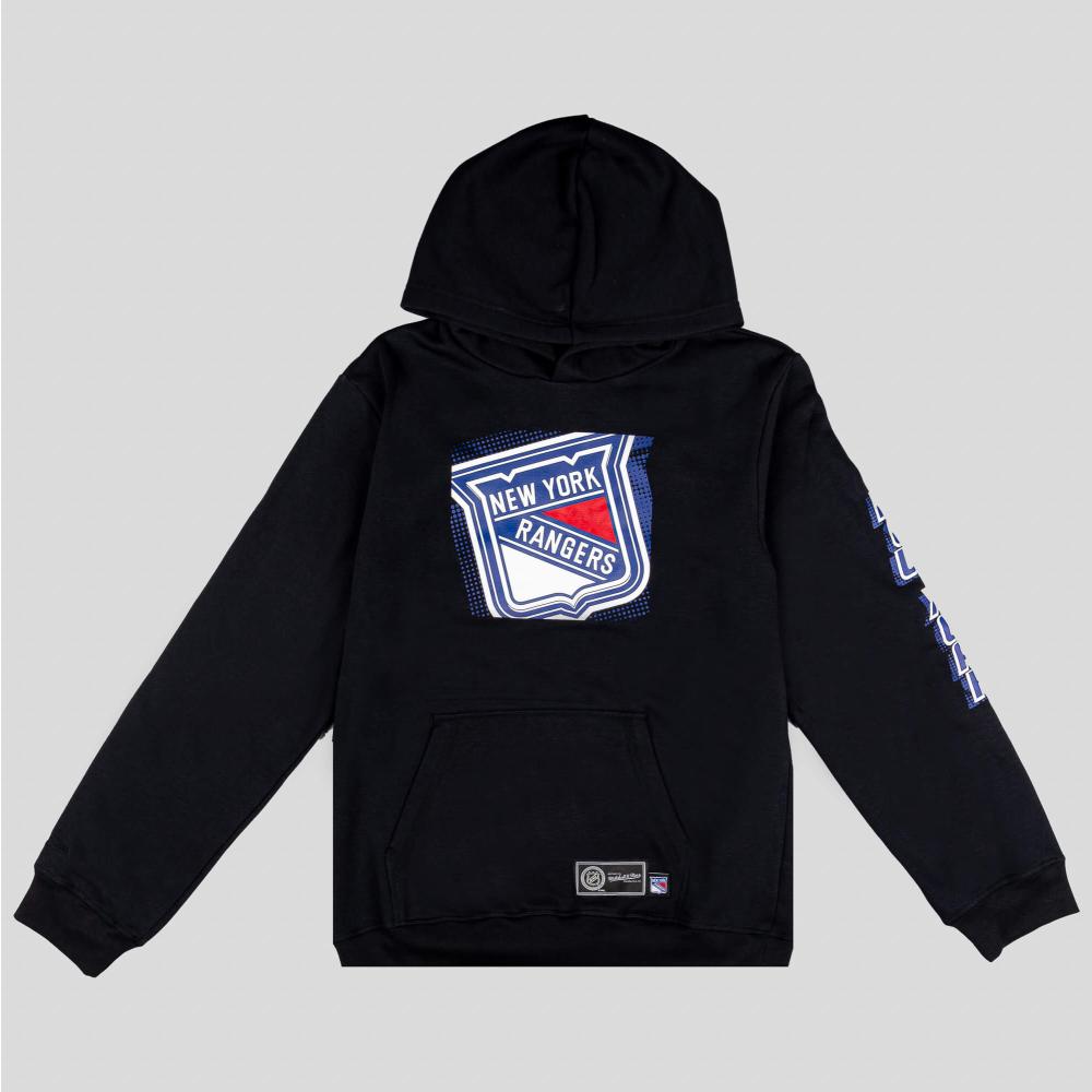 Mitchell & Ness Nhl Big Face 7.0 Fashion Hoodie New York Rangers Black