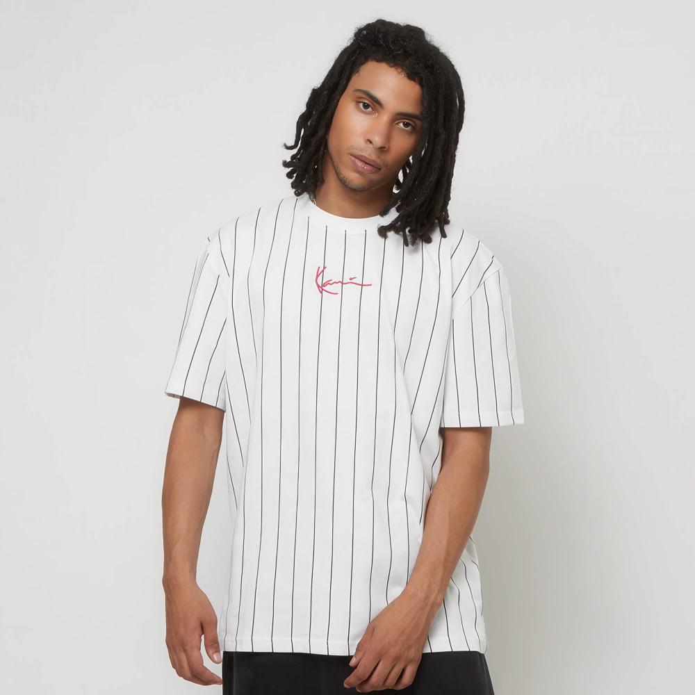 Pánske tričko Karl Kani KK Small Signature Pinstripe Tee biele