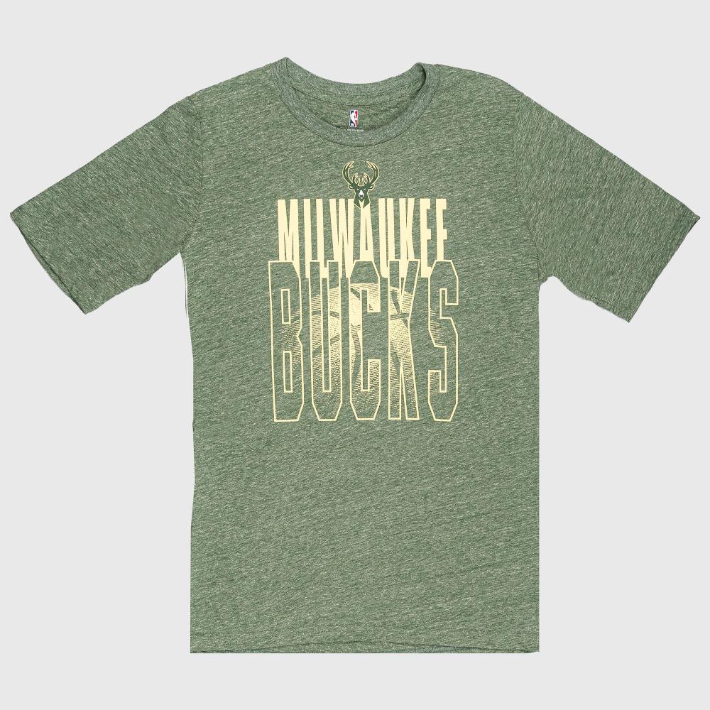 OUTER STUFF NBA SOLAR FLAIR SS TRIBLEND TEE MILWAUKEE BUCKS HUNTER GREEN