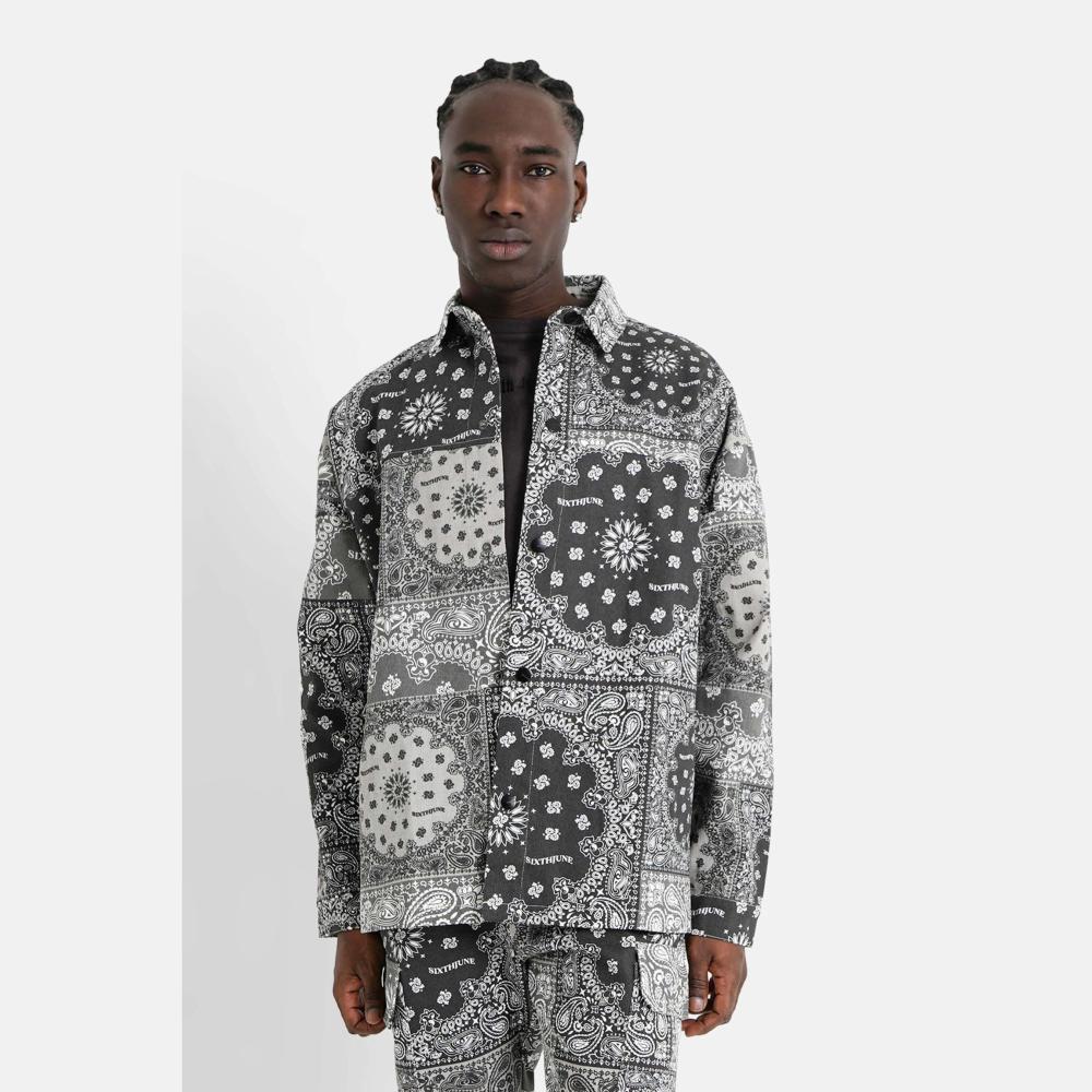 Sixth June Bandana Patchwork Jacket Black/White