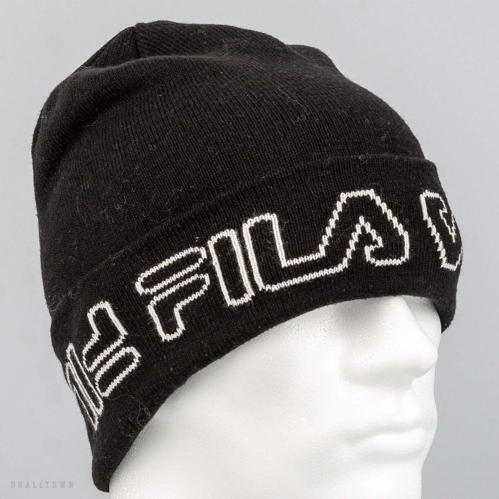 Fila Slouchy Beanie Outline Logo Black