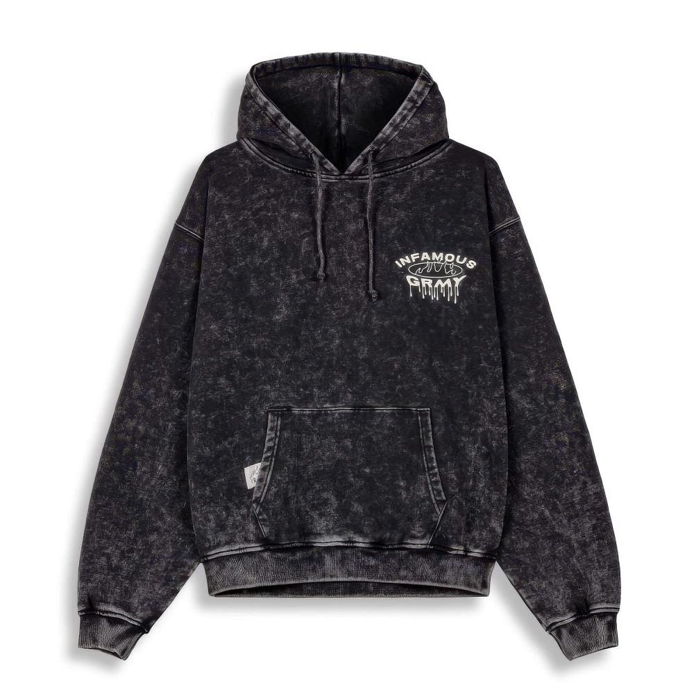 Grimey Wear Follow The Dollar Washed Vintage Hoodie Washed Black