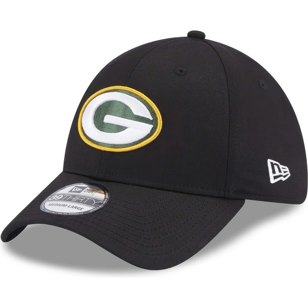 NEW ERA 3930 NFL Comfort Green Bay Packers 39THIRTY Stretch Fit Cap Black