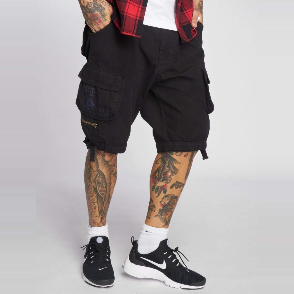Pánske cargo šortky Brandit Casual Zipper Pockets čierne
