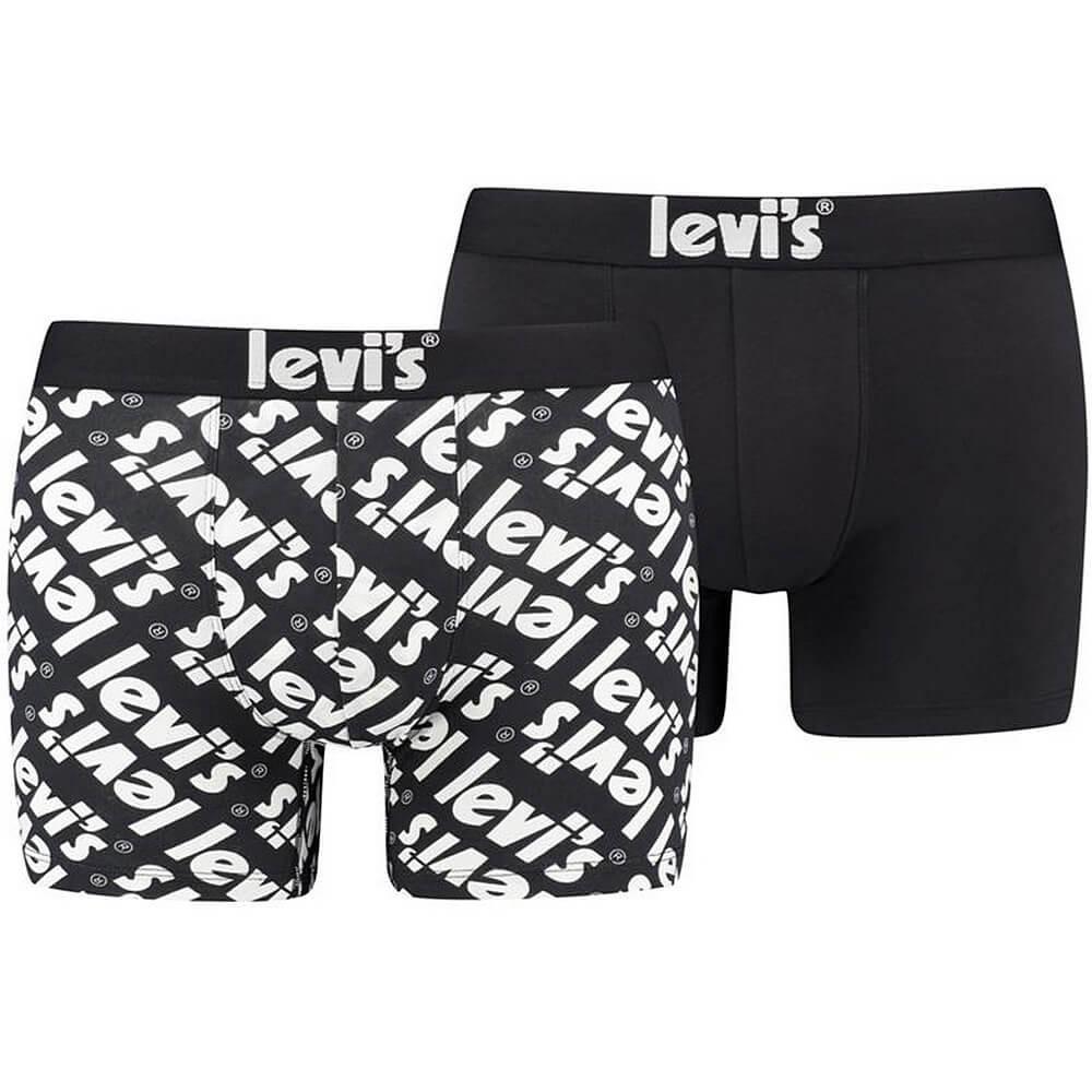 Levis Men Poster Logo Aop Boxer Brief 2P Black Combo