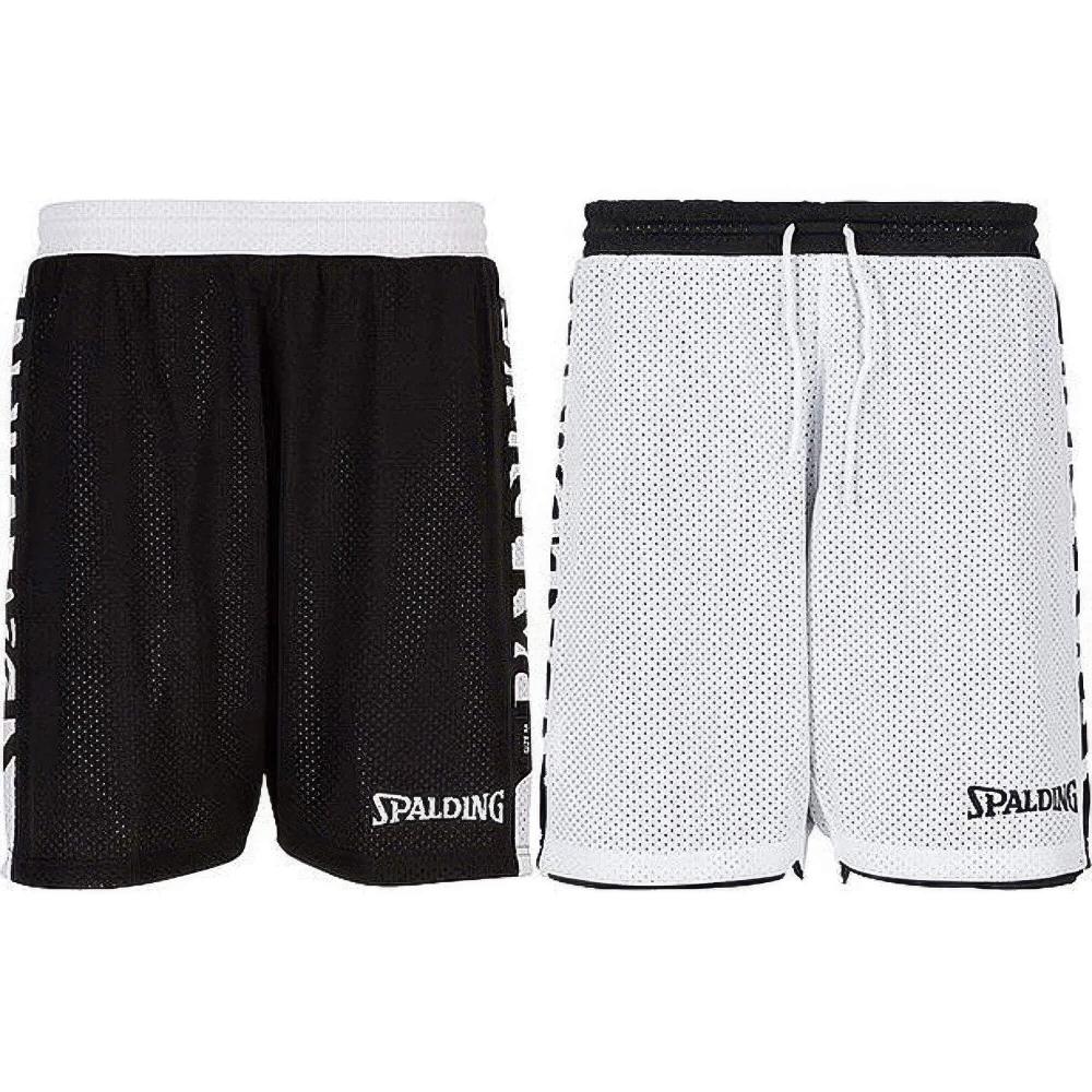 Dámske obojstranné basketbalové šorkty Spalding Essential Reversible Shorts 4HER čierno/biele