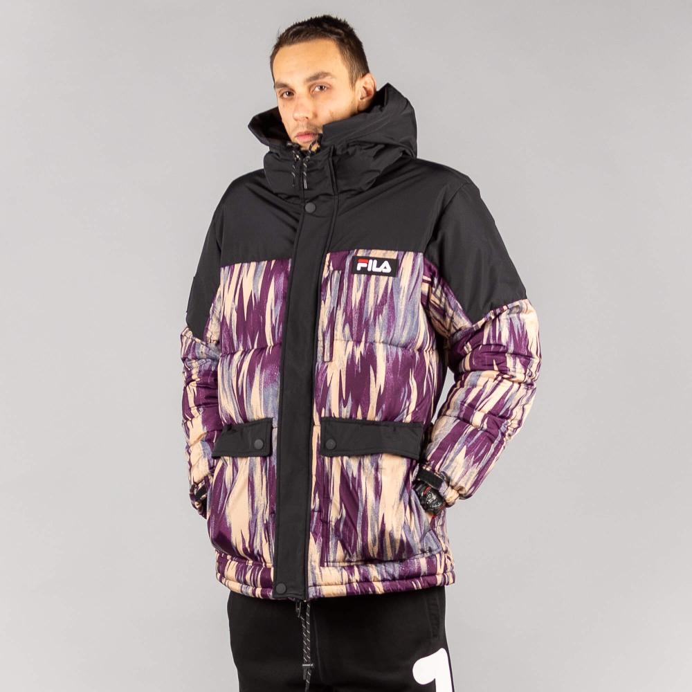 FILA YVES AOP puff jacket desert allover-black