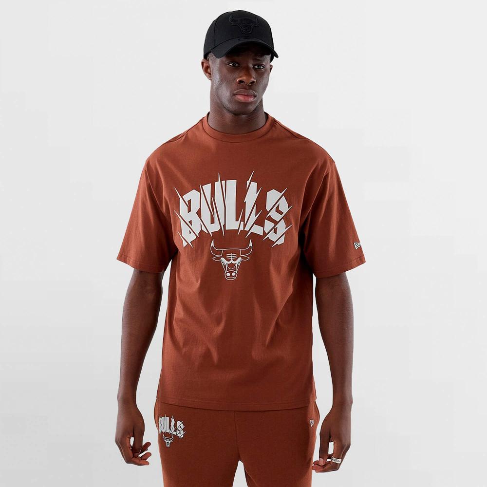 Tričko NEW ERA Chicago Bulls NBA Core Plus Brown Oversized T-Shirt hnedé