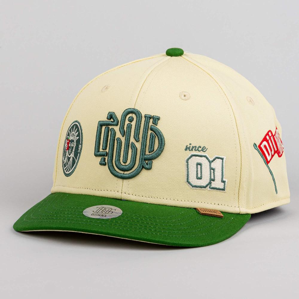 Djinn's 6 Panel TrueFit Cap Anniversary Cream/Green