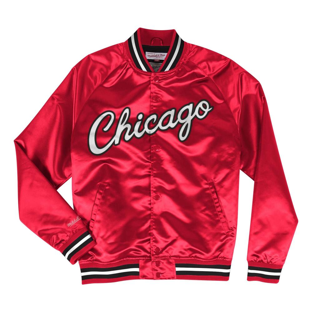 Mitchell & Ness Special Script Light Weight Satin Jacket Chicago Bulls Scarlet