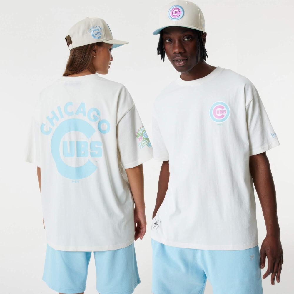 Unisex tričko New Era Chicago Cubs MLB Pastel White Oversized T-Shirt biele