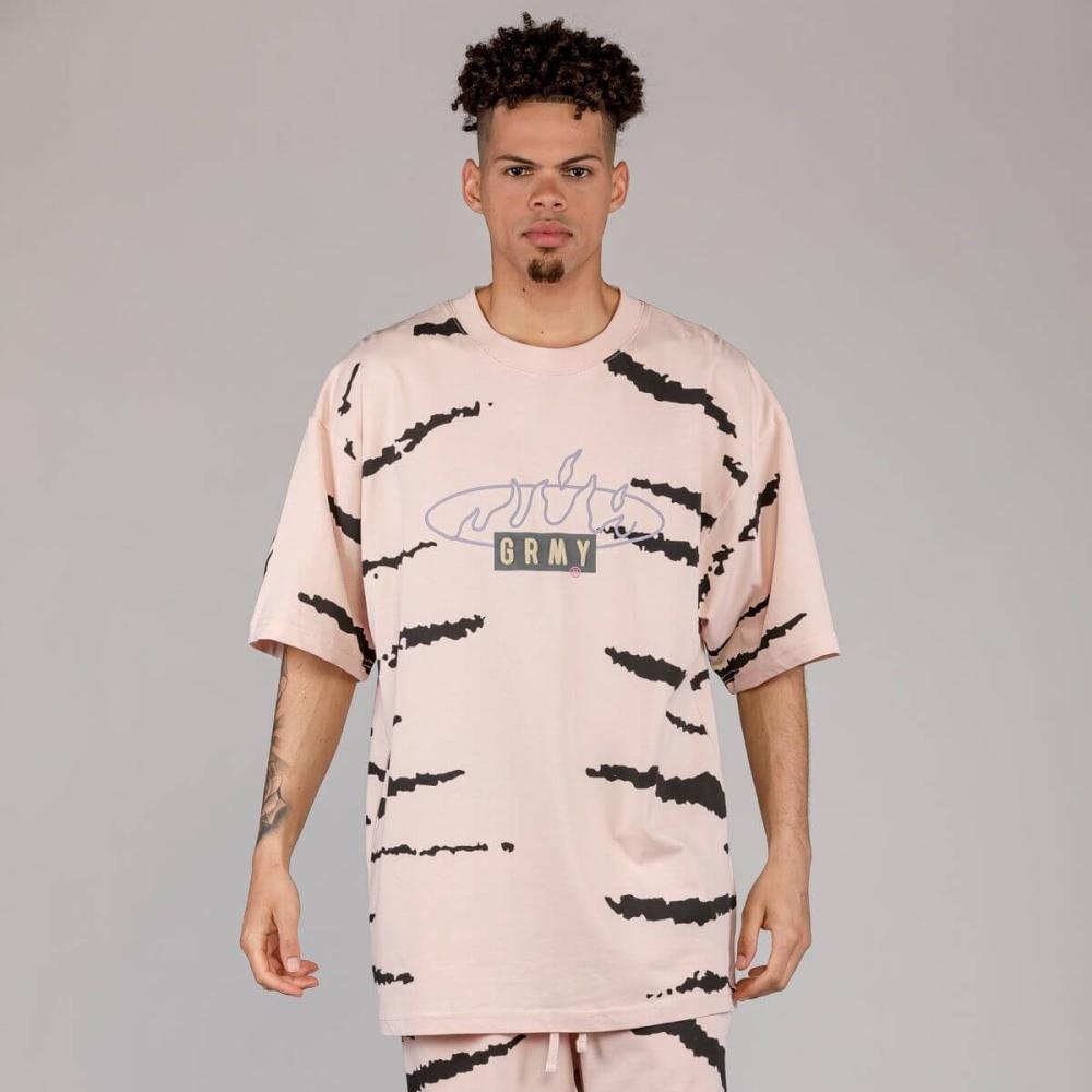 Grimey Wear Cloven Tongues All Over Print Oversized Tee Cream