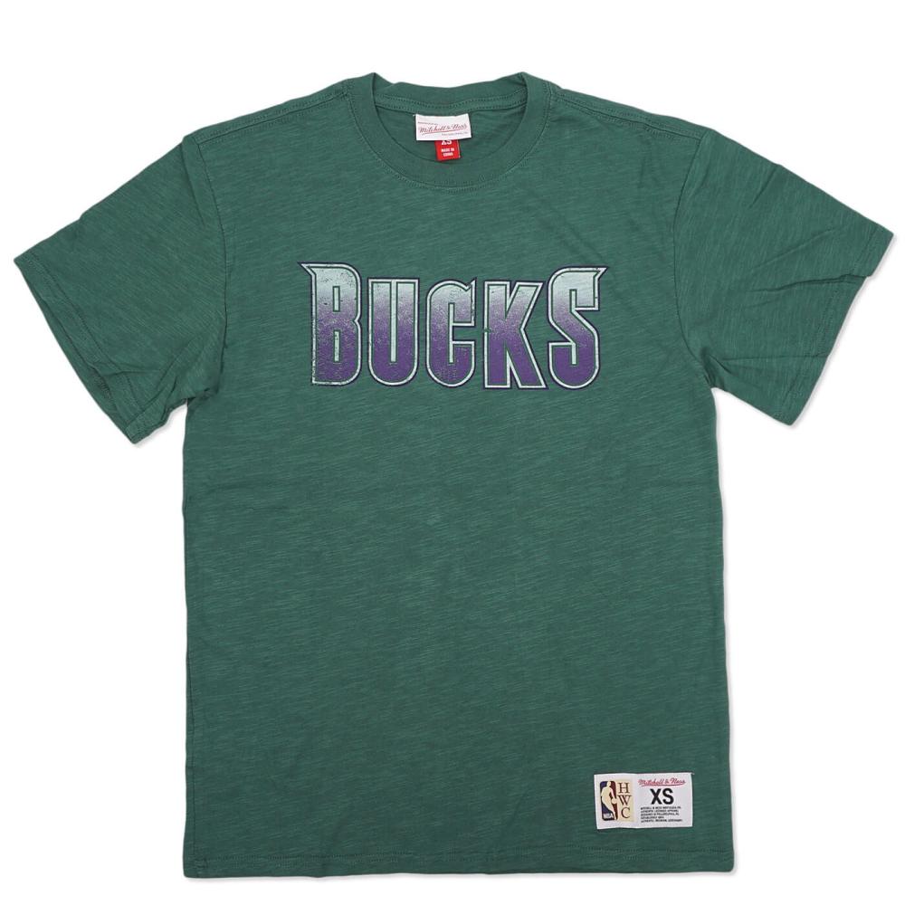 Mitchell & Ness NBA Slub S/S Tee MILWAUKEE BUCKS DARK GREEN