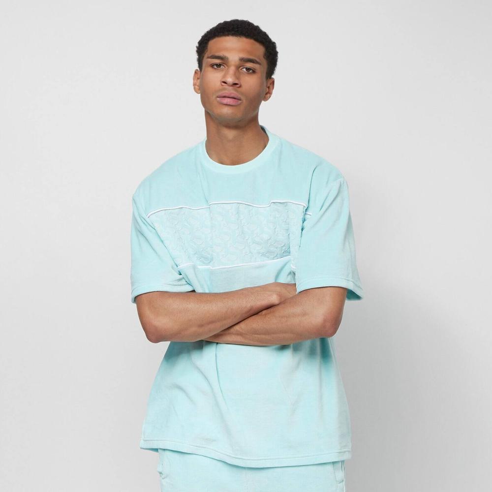 Sean John Monogram Logo Devoré Velours Tee mint