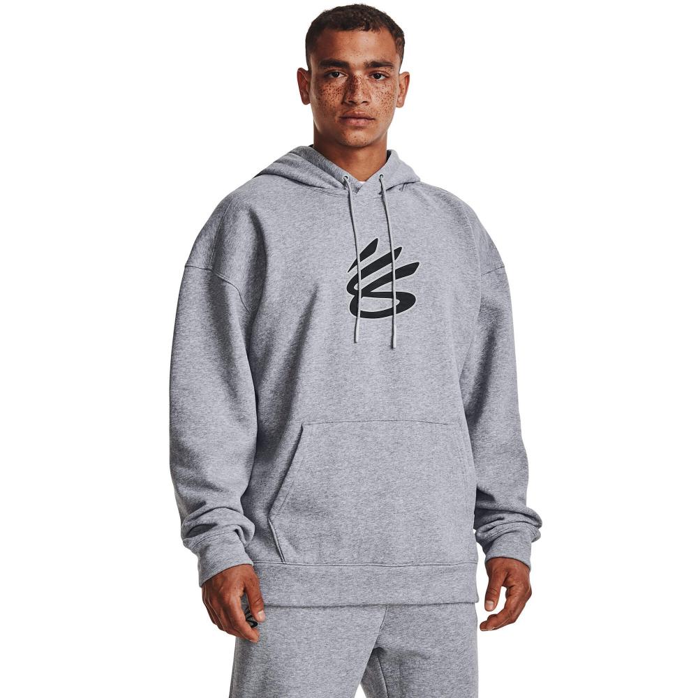 Under Armour Men's Curry Big Splash Hoodie Mod Gray Full Heather / Black