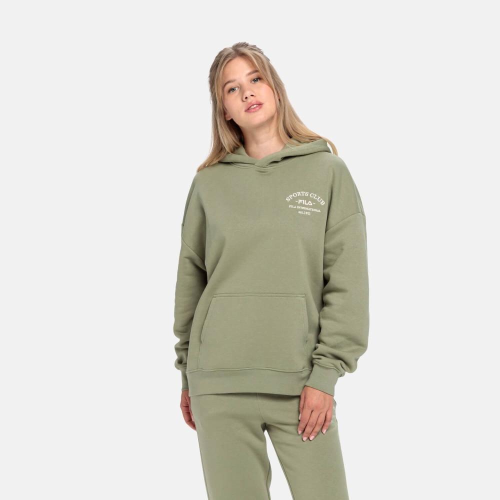 Fila Bitz Loose Fit Hoody Oil Green