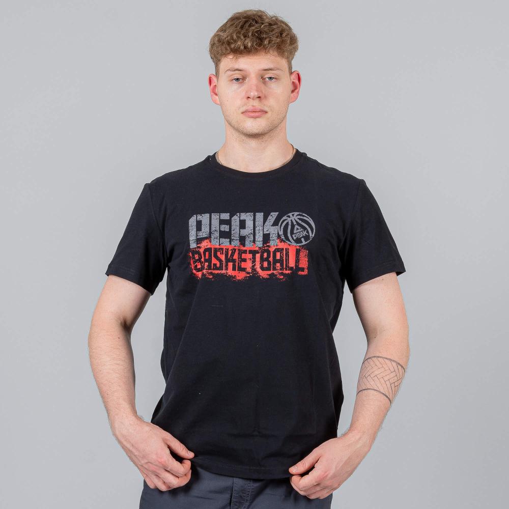 Peak Basketball Round Neck T-Shirt Black