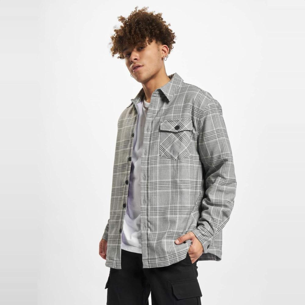 Pánska károvaná košeľová bunda Cayler & Sons Plaid Out Quilted Shirt Jacket čierno-biela