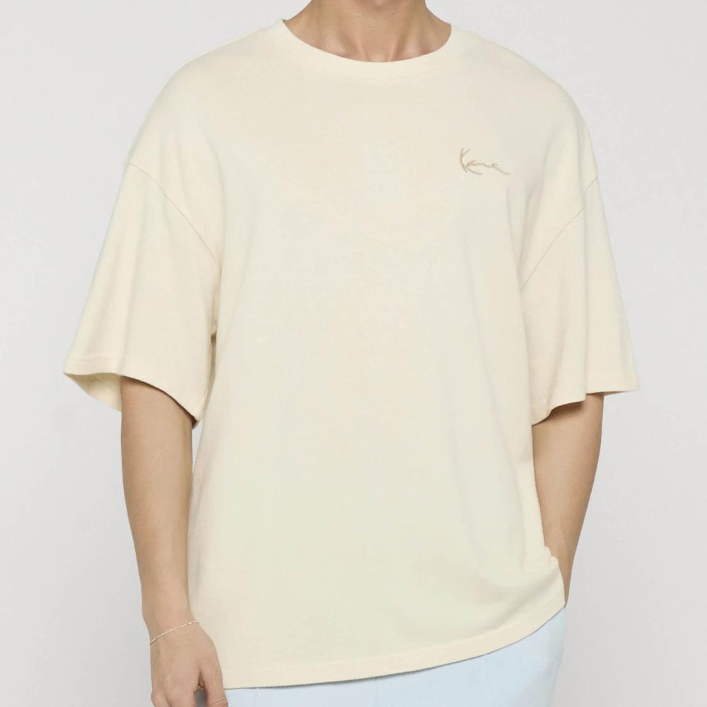 Pánske tričko Karl Kani Signature Washed Oversized T-Shirt krémovo biele