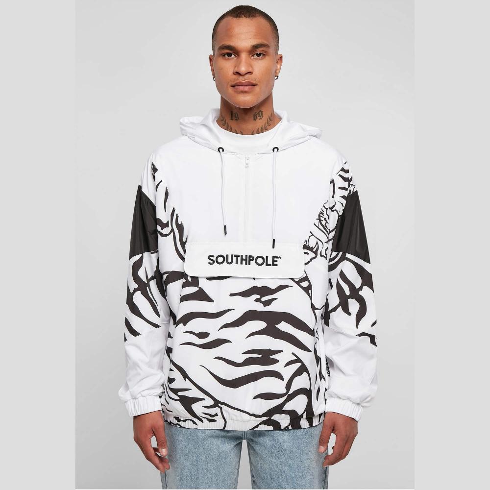 Southpole Tiger Windbreaker white/black