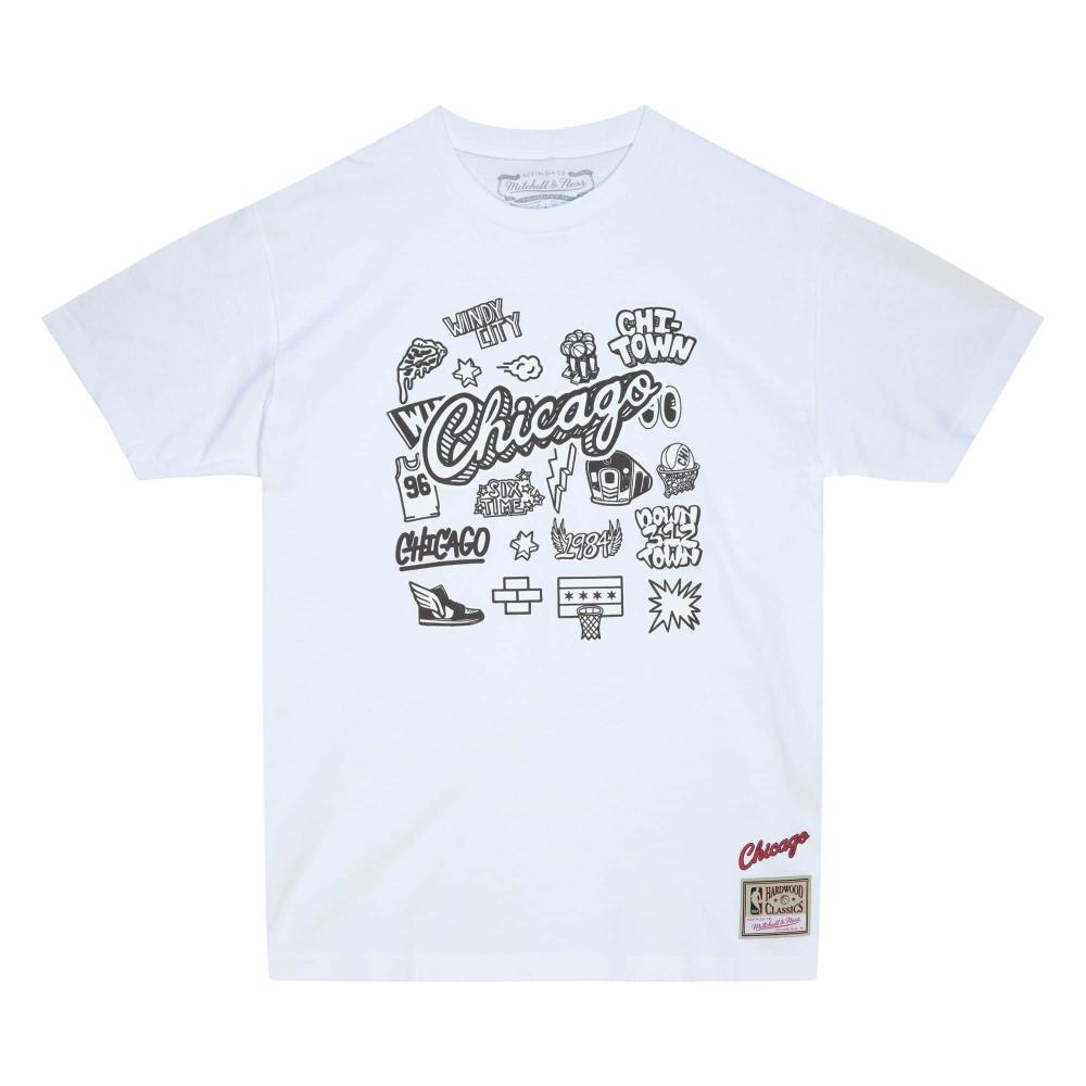 Mitchell & Ness NBA Doodle SS Tee CHICAGO BULLS WHITE