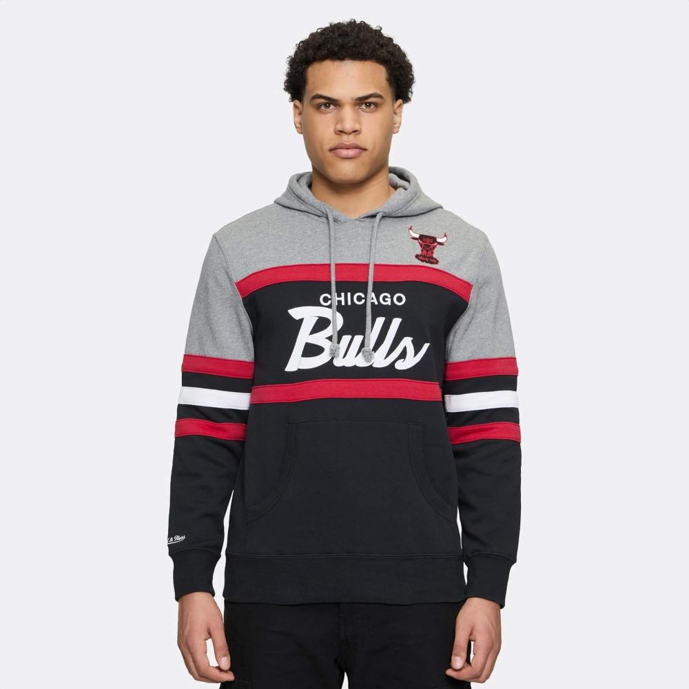 Mikina s kapucňou Mitchell & Ness NBA Chicago Bulls Head Coach čierno-sivo-červená