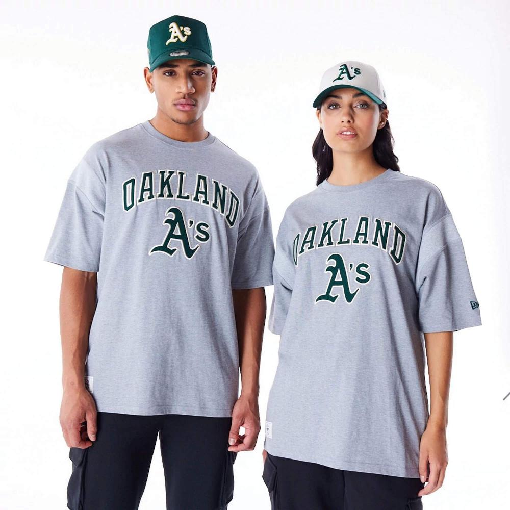 Tričko New Era MLB Oakland Athletics Rib Infill Grey Oversized T-Shirt šedé