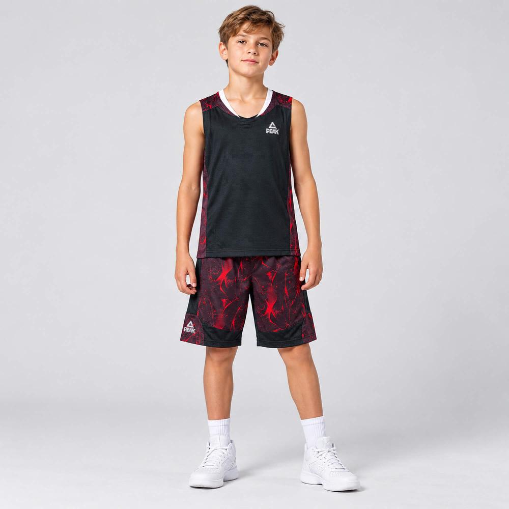 Detská basketbalová súprava (dres + trenírky) Peak Basketball Sets Match Kids čierna