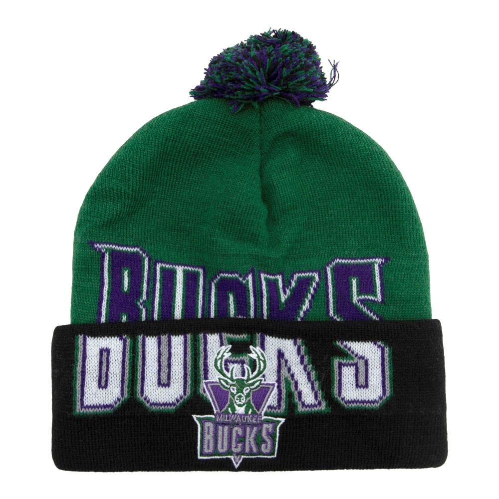 Mitchell & Ness Double Take Pom Knit Hwc Milwaukee Bucks Green