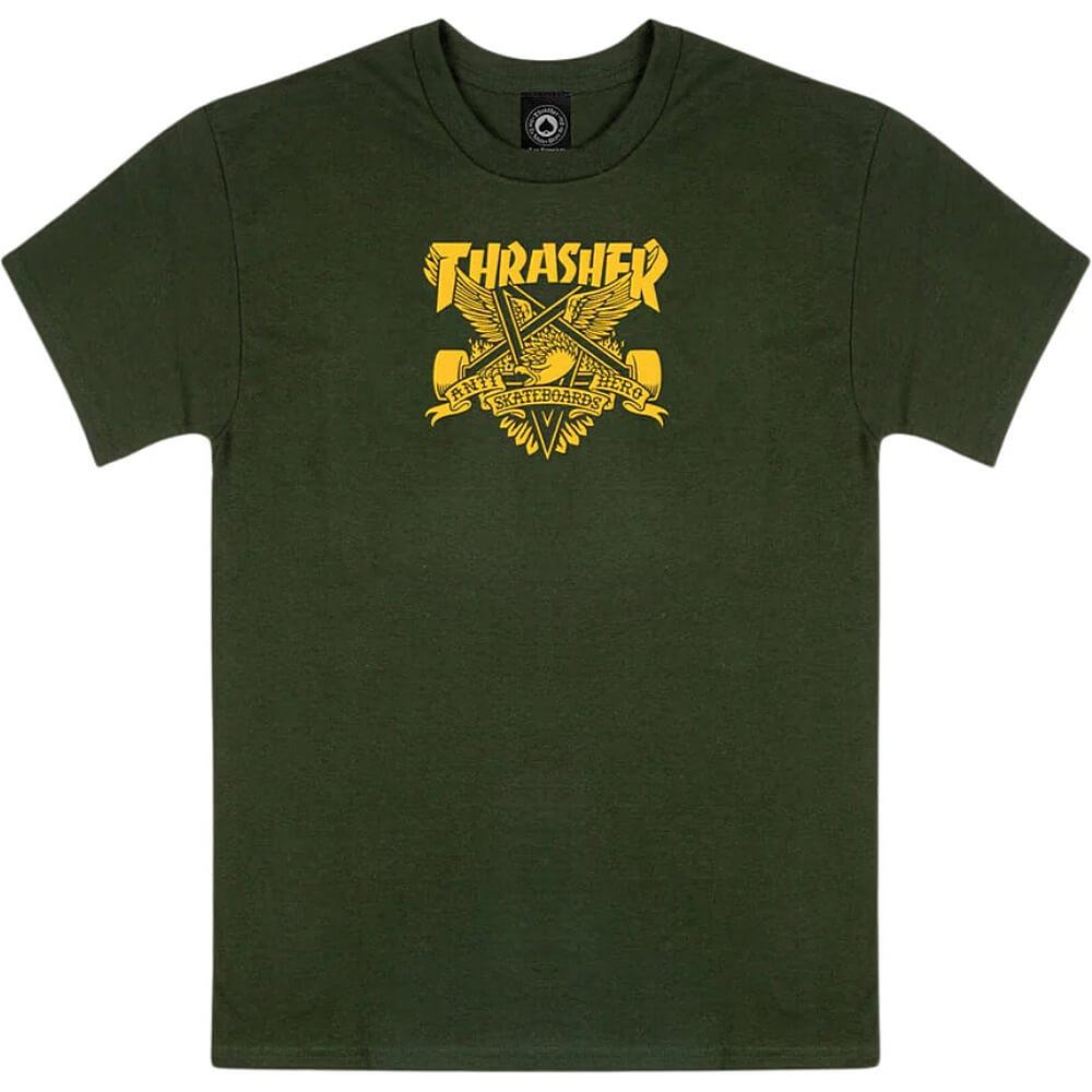 Thrasher X Antihero Eaglegram T-Shirt Forest Green