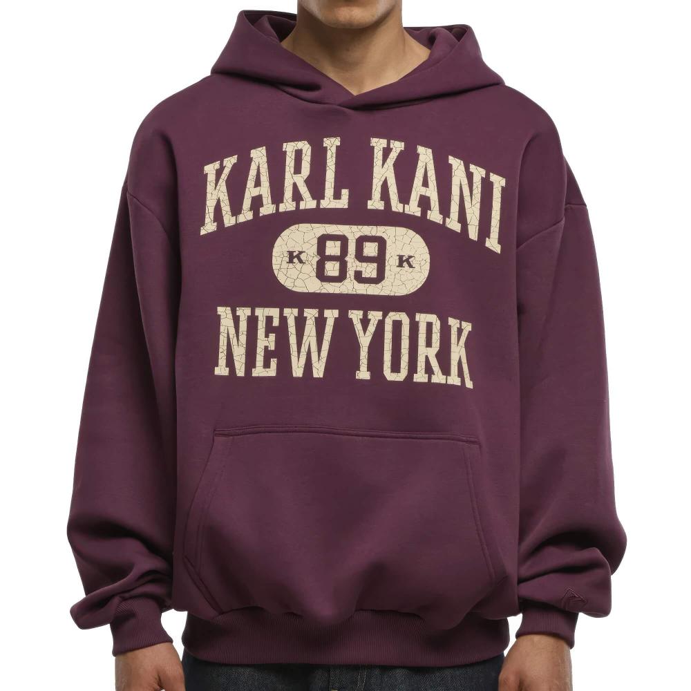 Mikina Karl Kani Heritage 89 Oversized Hoodie bordovo červená